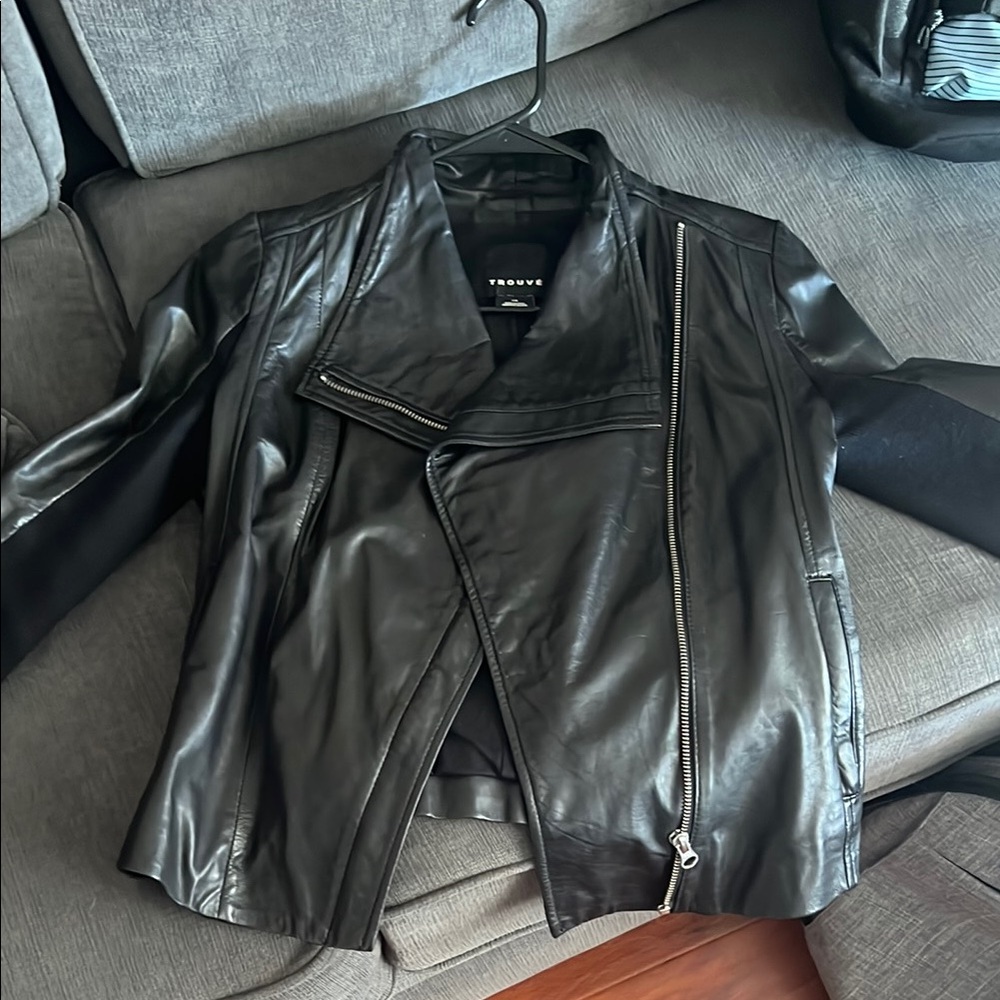 Trouvé black leather jacket